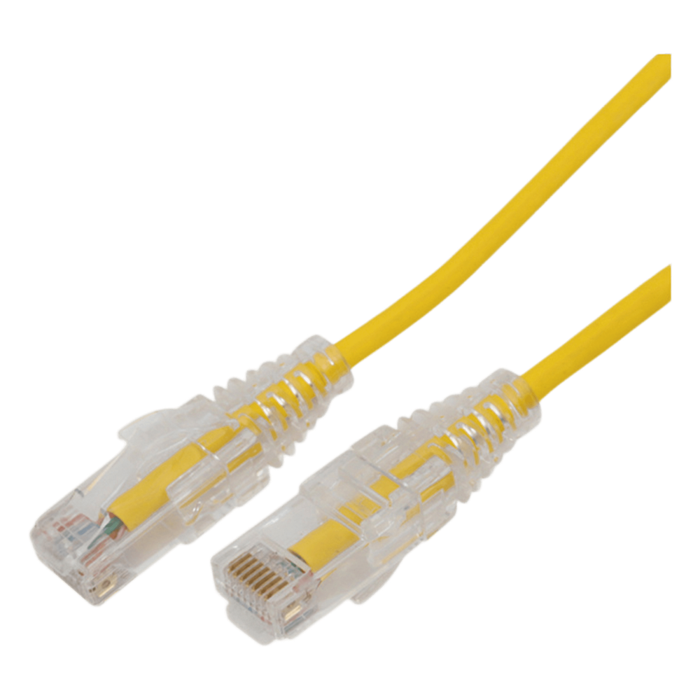 Patch cord Cat6A UTP, 7 m, amarillo, 28 AWG
