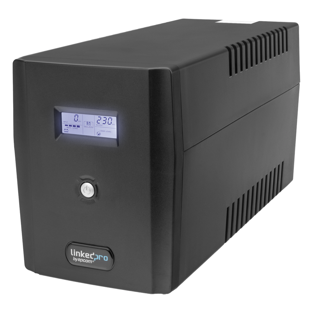 UPS 1500VA / 900 W Pantalla LCD / Línea Interactiva 120Vca / 8 tomas 5-15R (6 Respaldadas) / Regulación de Voltaje / Protección RJ45