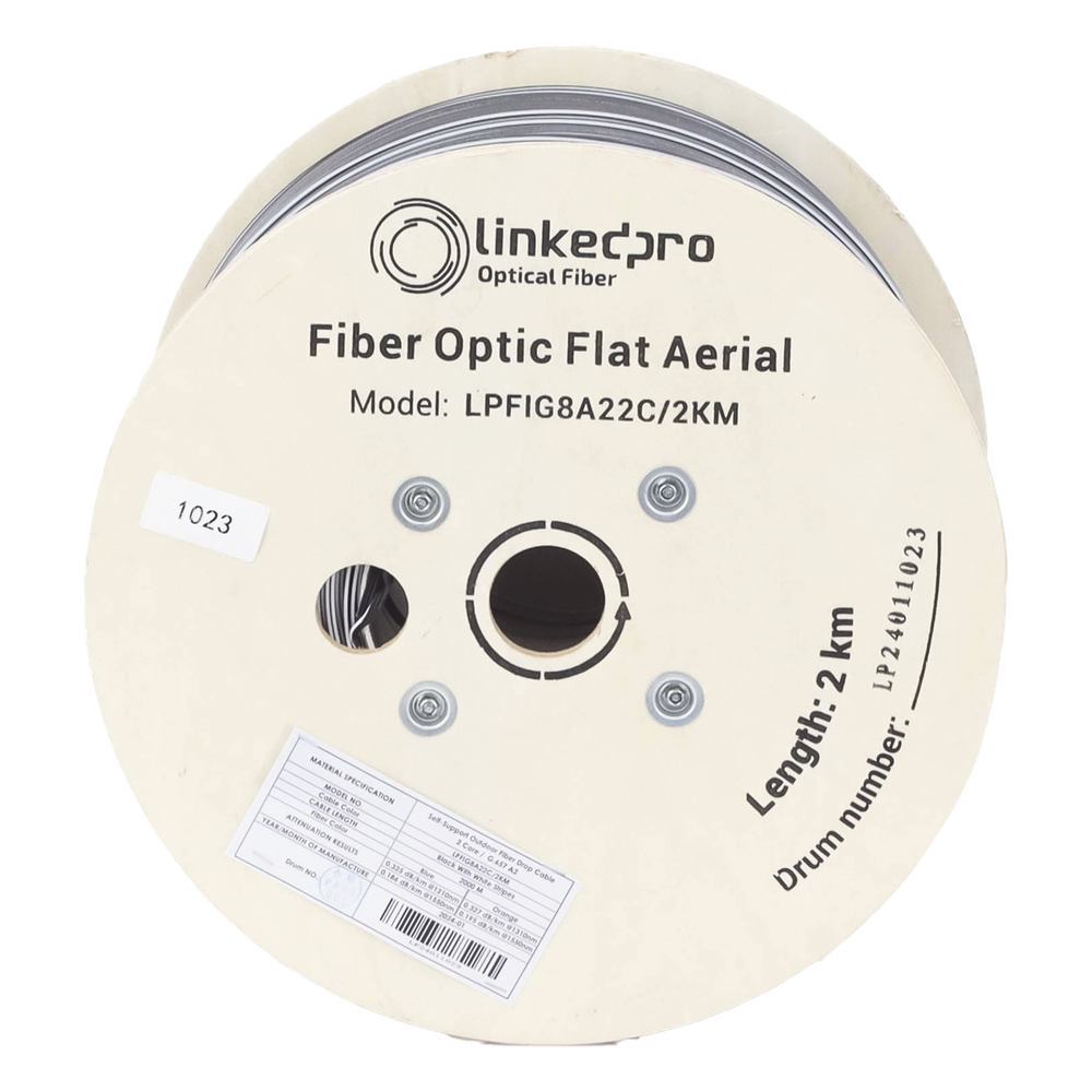[LPFIG8A22C/2KM] Bobina de fibra óptica 6561.68 Pies, monomodo, 2 Hilos, negro