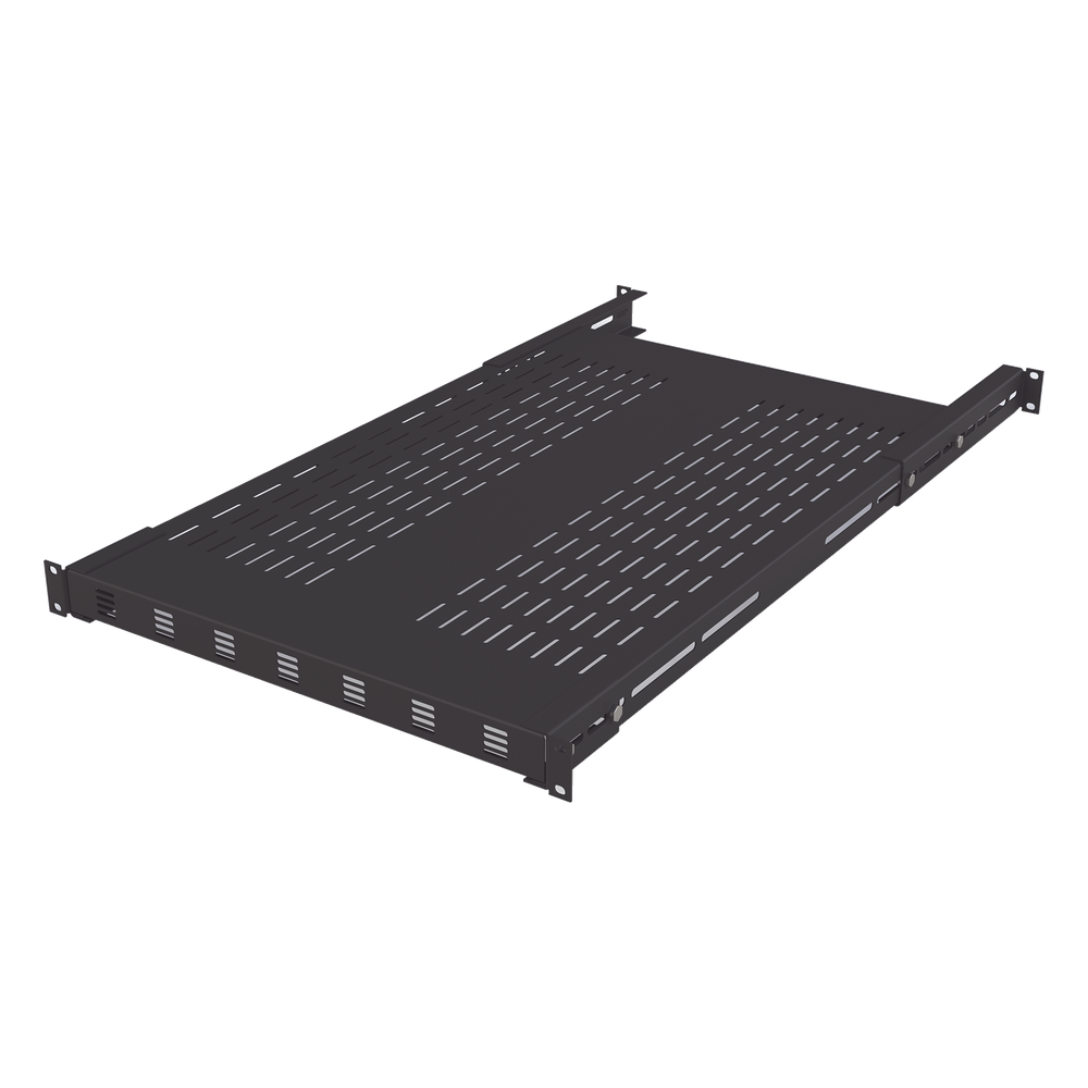 Charola Ventilada para Soportar Equipos en Rack 1U, negro