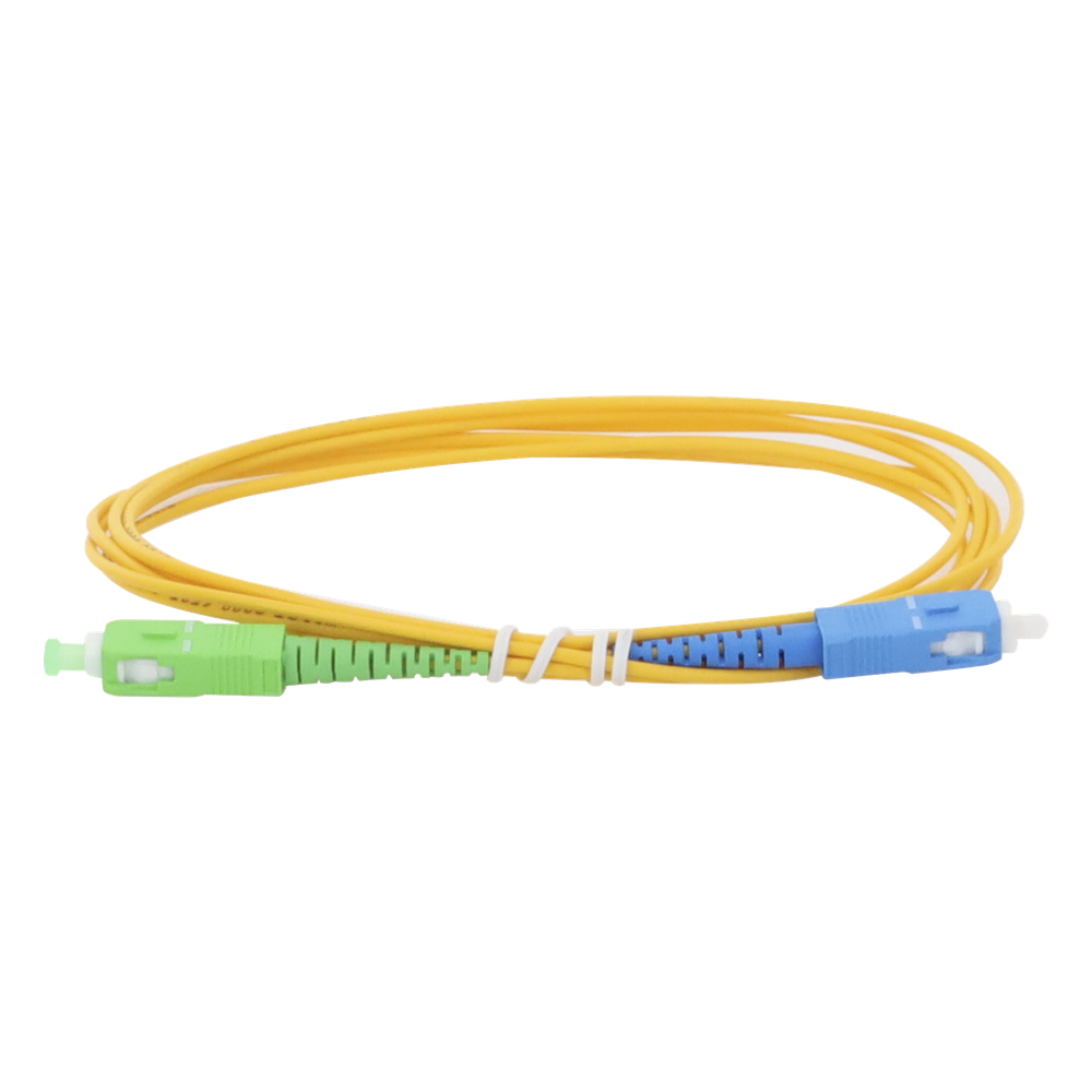 Jumper de Fibra Óptica Monomodo SC / APC-SC / UPC Simplex de 2 Metros (6.56 Pies), 2mm