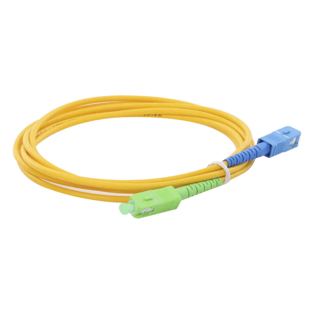 Jumper de Fibra Óptica Monomodo SC / APC-SC / UPC Simplex de 2 Metros (6.56 Pies), 3mm