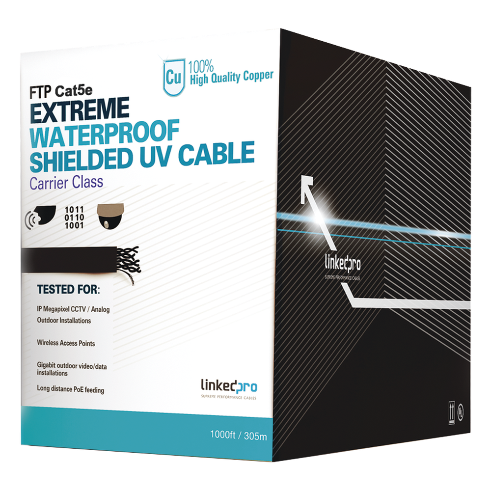 Cable UTP Categoría 5e para exterior Cat5e, 304.8 m