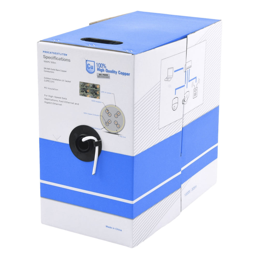 Bobina de cable Cat5e 305 m, UTP, blanco