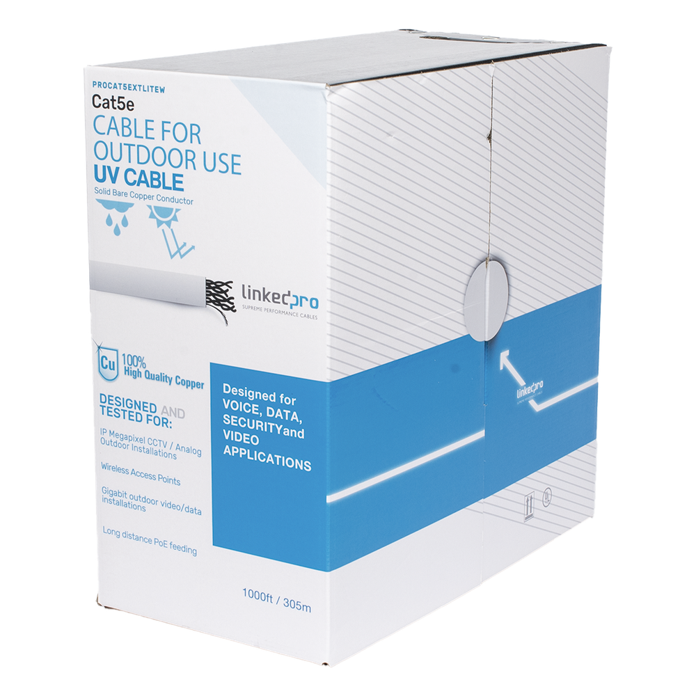 Bobina de cable Cat5e 305 m, blanco