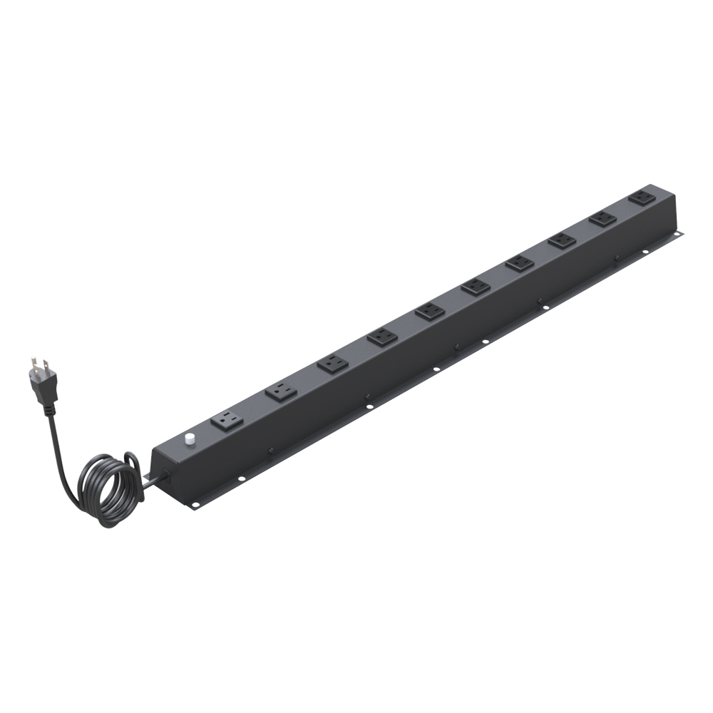 PDU Vertical de 10 Contactos (NEMA 5-15R). Volt. Ent. / Sal.: 120Vca / 15A compatible con Racks EIRL y EIQR
