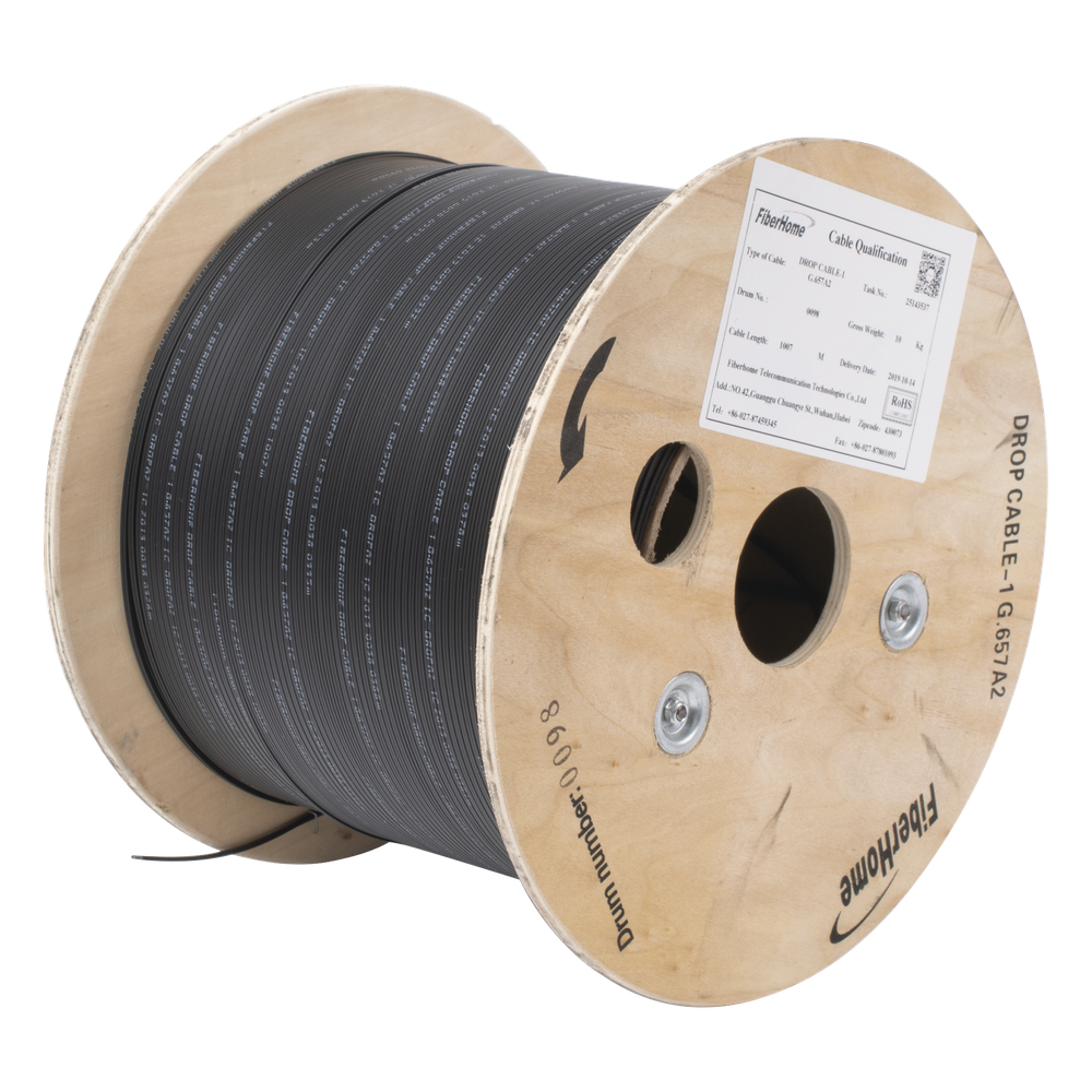 Bobina de fibra óptica monomodo, negro