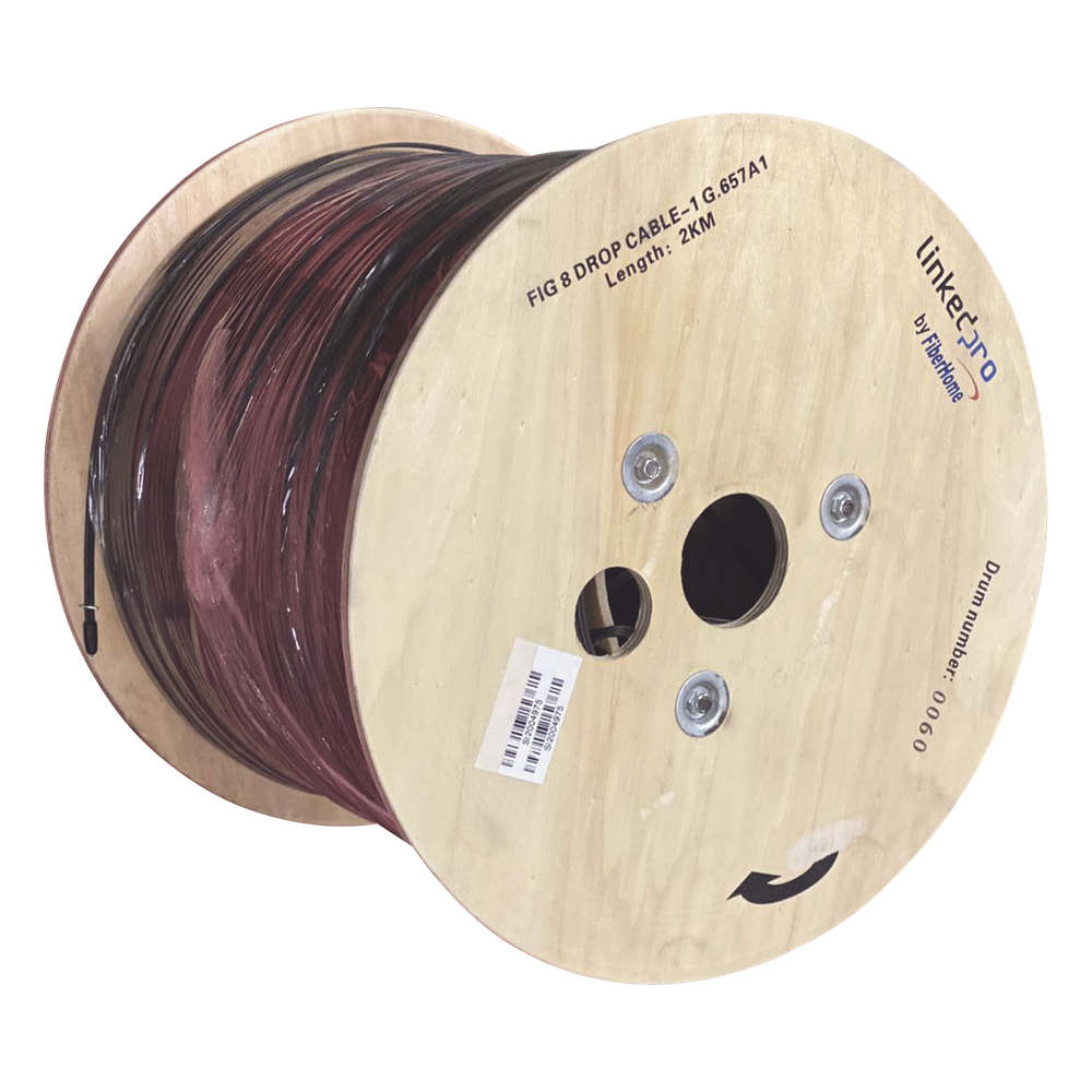 [IC-FIG8A1-1C/2KM] Bobina de fibra óptica 6561.68 Pies, monomodo, negro