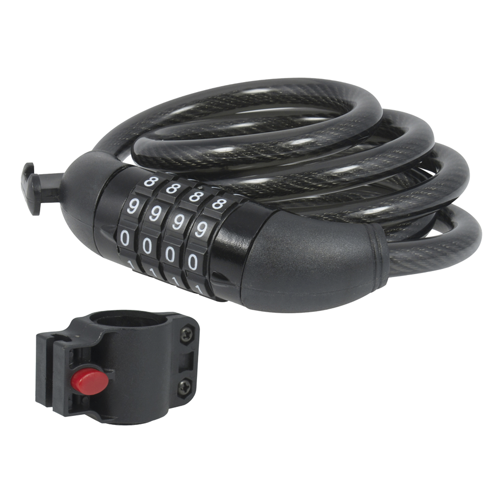 Candado de Cable de Combinación / Longitud 100 cm / Nivel de seguridad 3 / Discos Programables