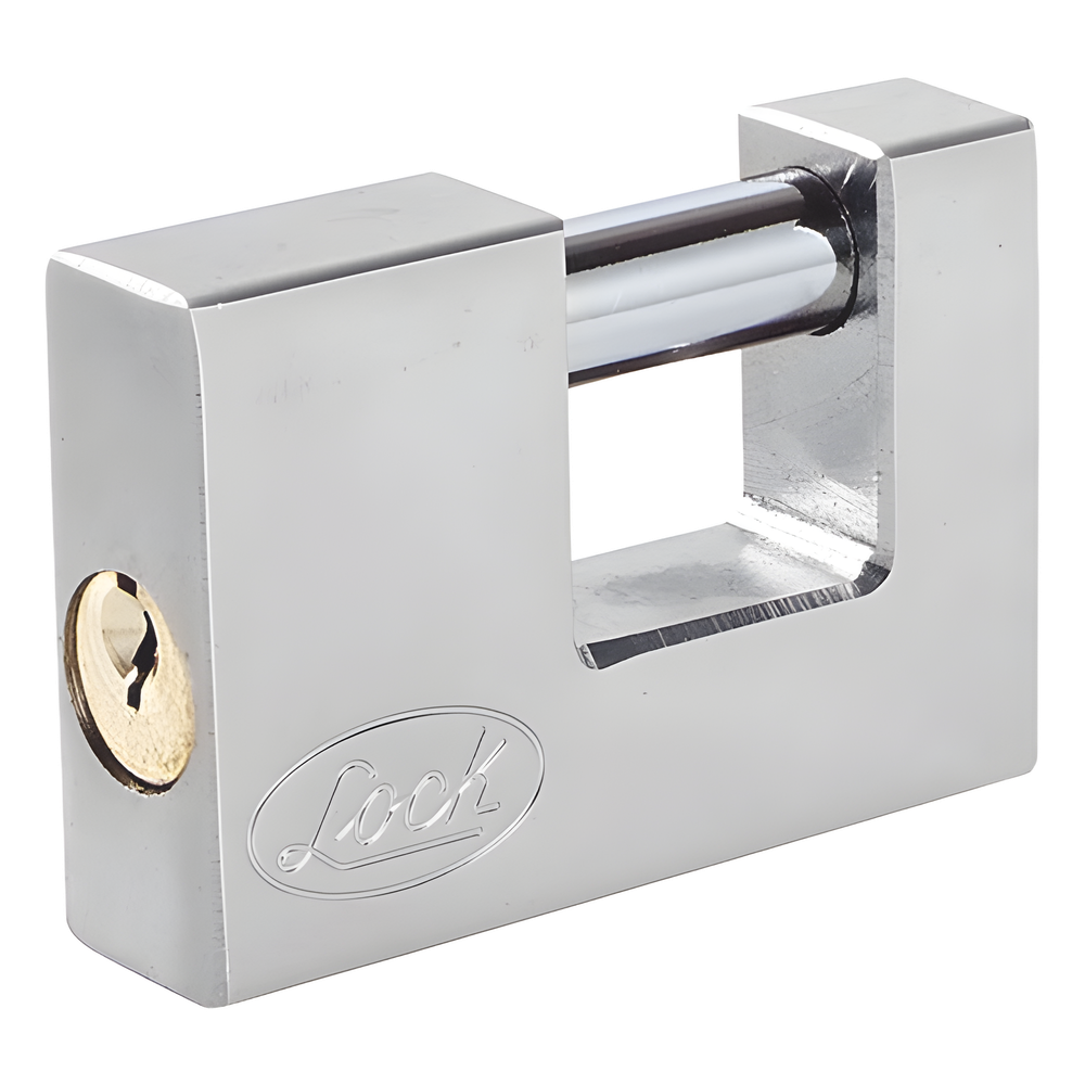 Candado para Cortina Metálica / Medida 70 mm / Acabado Cromo Satinado / Nivel de Seguridad 6 / Llave Estándar