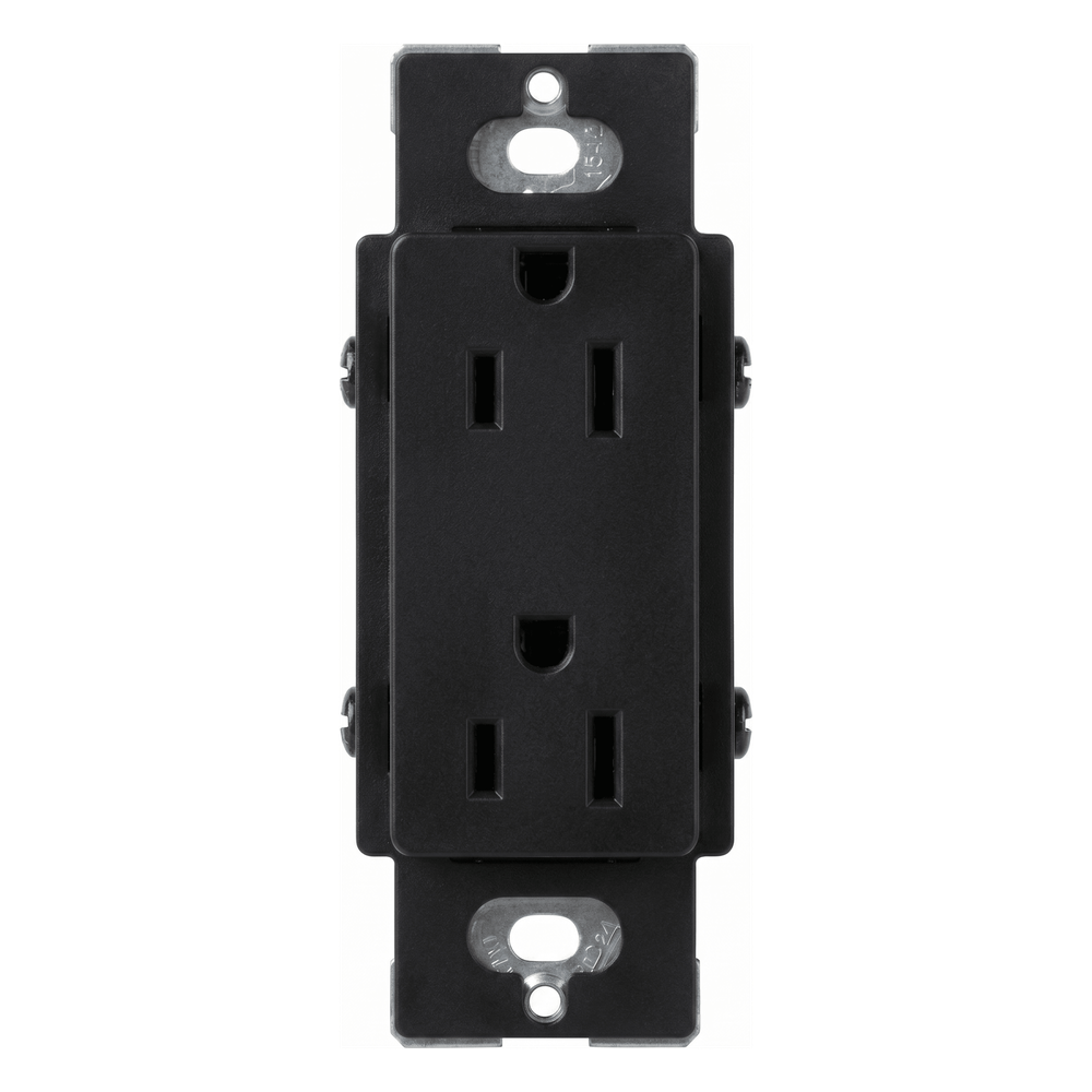 Tomacorriente dúplex de 15 A y 125 V negro
