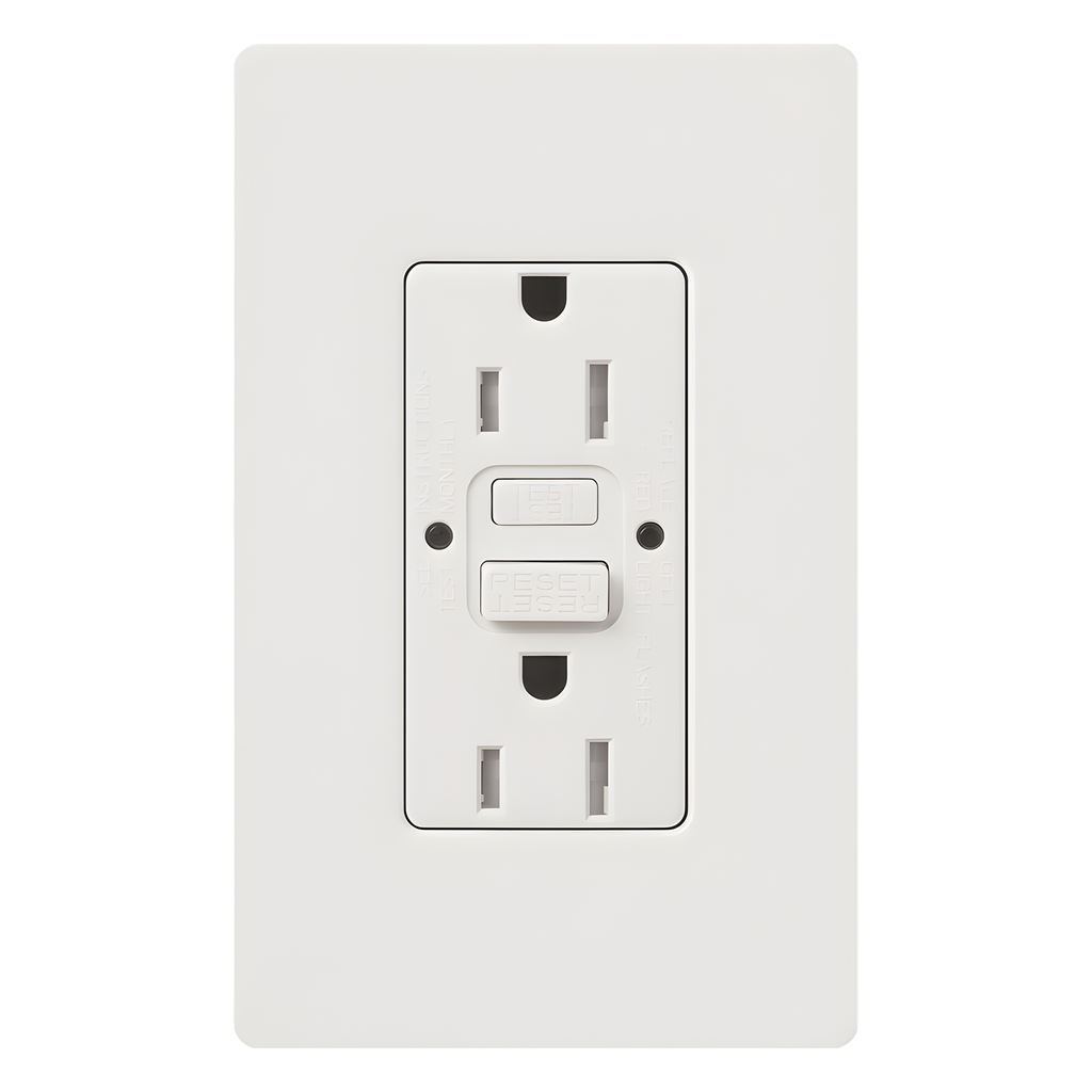 Tomacorriente dúplex GFCI autocomprobable de 15 A y 125 V blanco