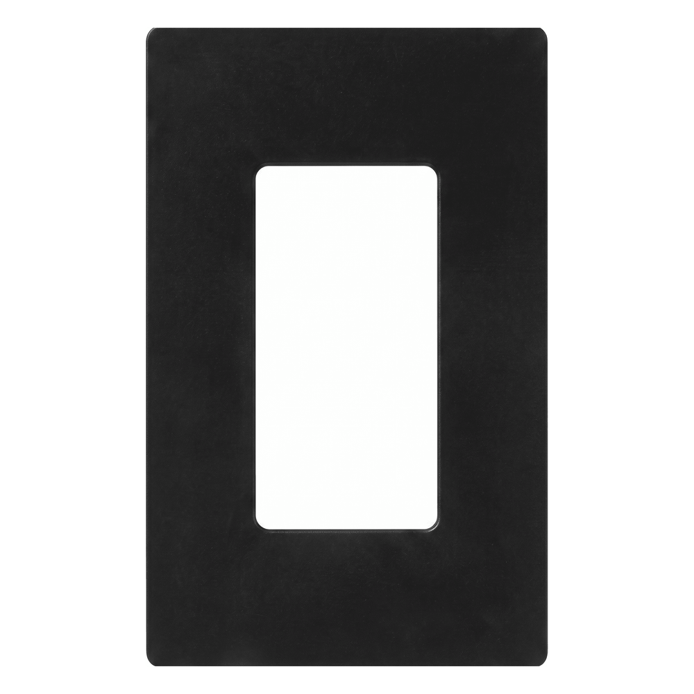 Placa de pared 1 espacio, sin tornillos, negro