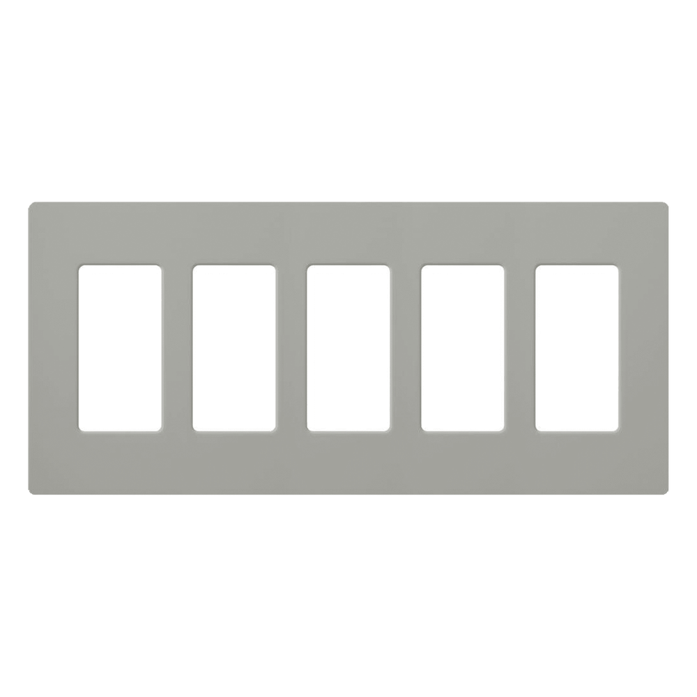 Placa de pared 5 espacios, sin tornillos, gris
