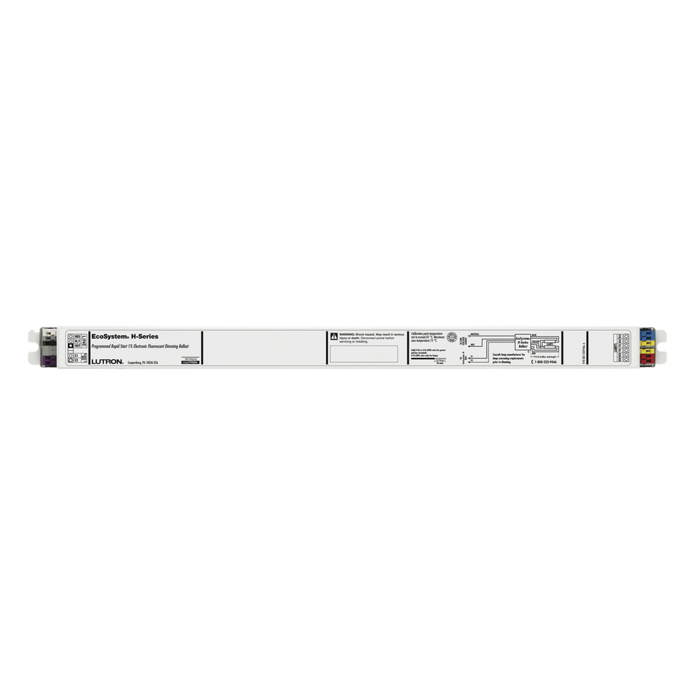 [EHDT528MU210] Balastra electrónica atenuable EcoSystem H-Series para 2 lámparas fluorescentes T5 lineales de 28 W, entrada universal 120-277 V, atenuación de 100% a 1%