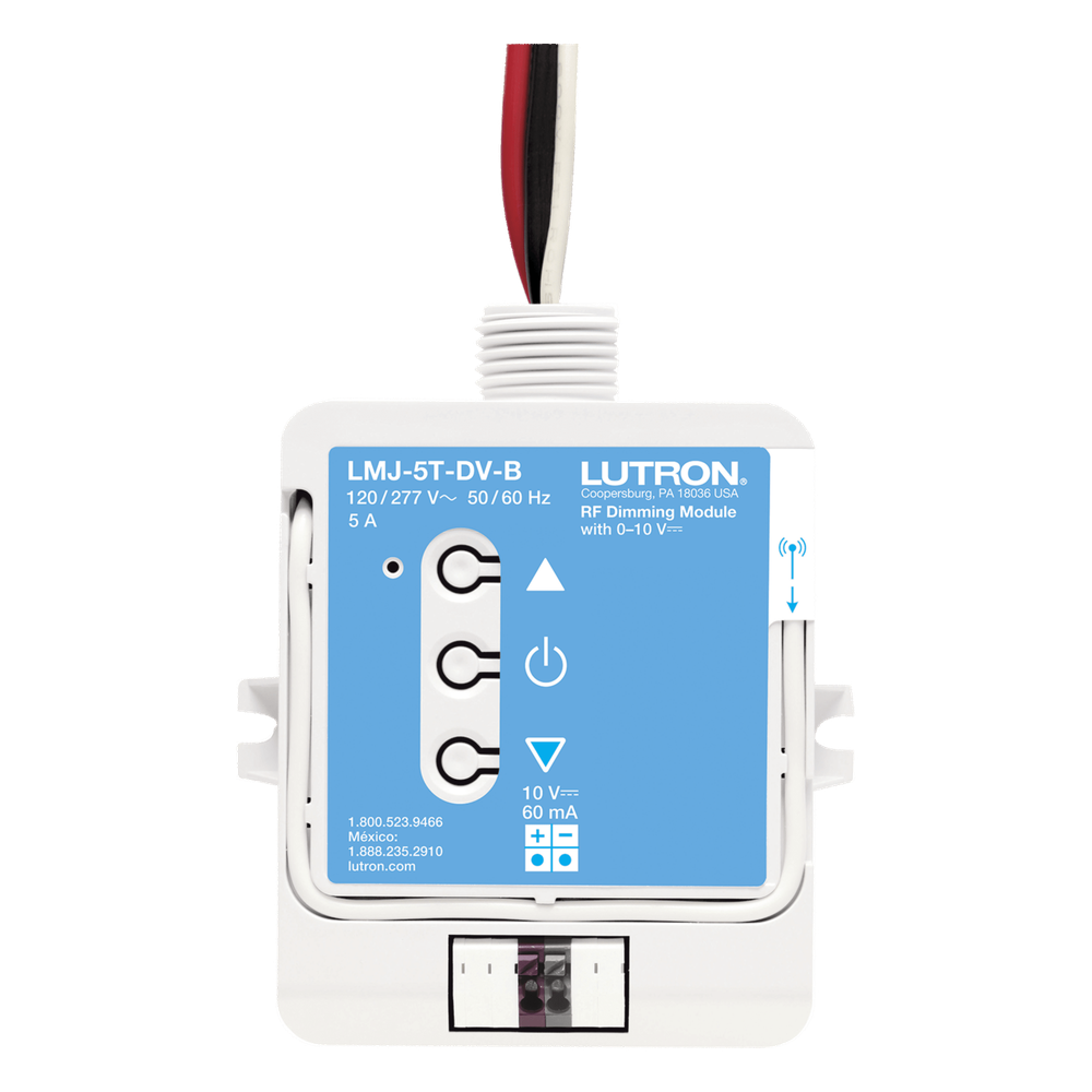 Módulo de atenuación RF con control 0-10 V para balastros fluorescentes y drivers LED, conmuta hasta 5 A a 120 / 277 V, para sistemas RadioRA 2 y HomeWorks QS