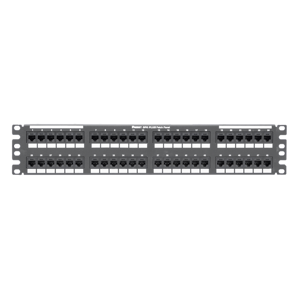 Panel de parcheo Cat6 48 puertos, 2UR