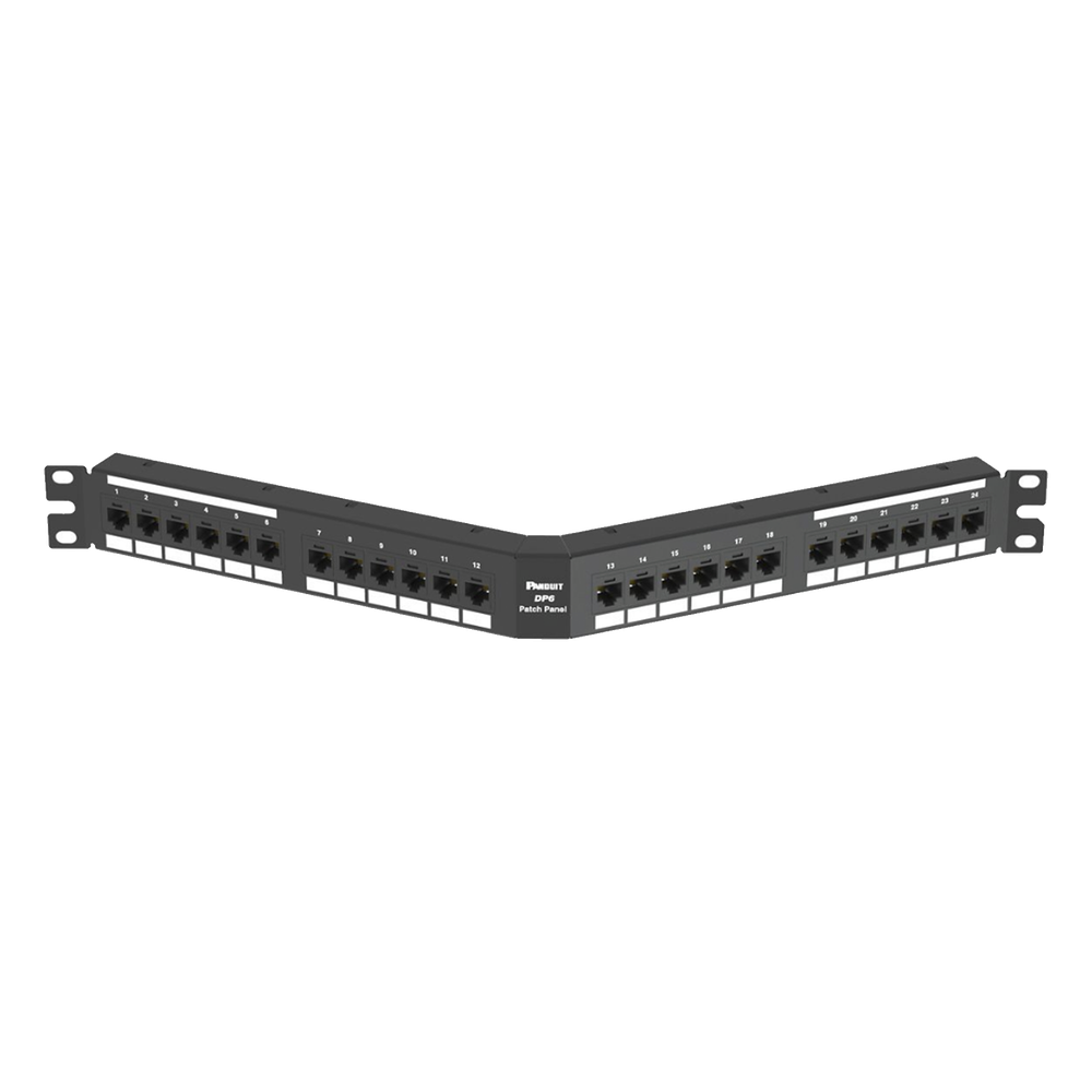 Panel de parcheo Cat6 24 puertos, 1UR