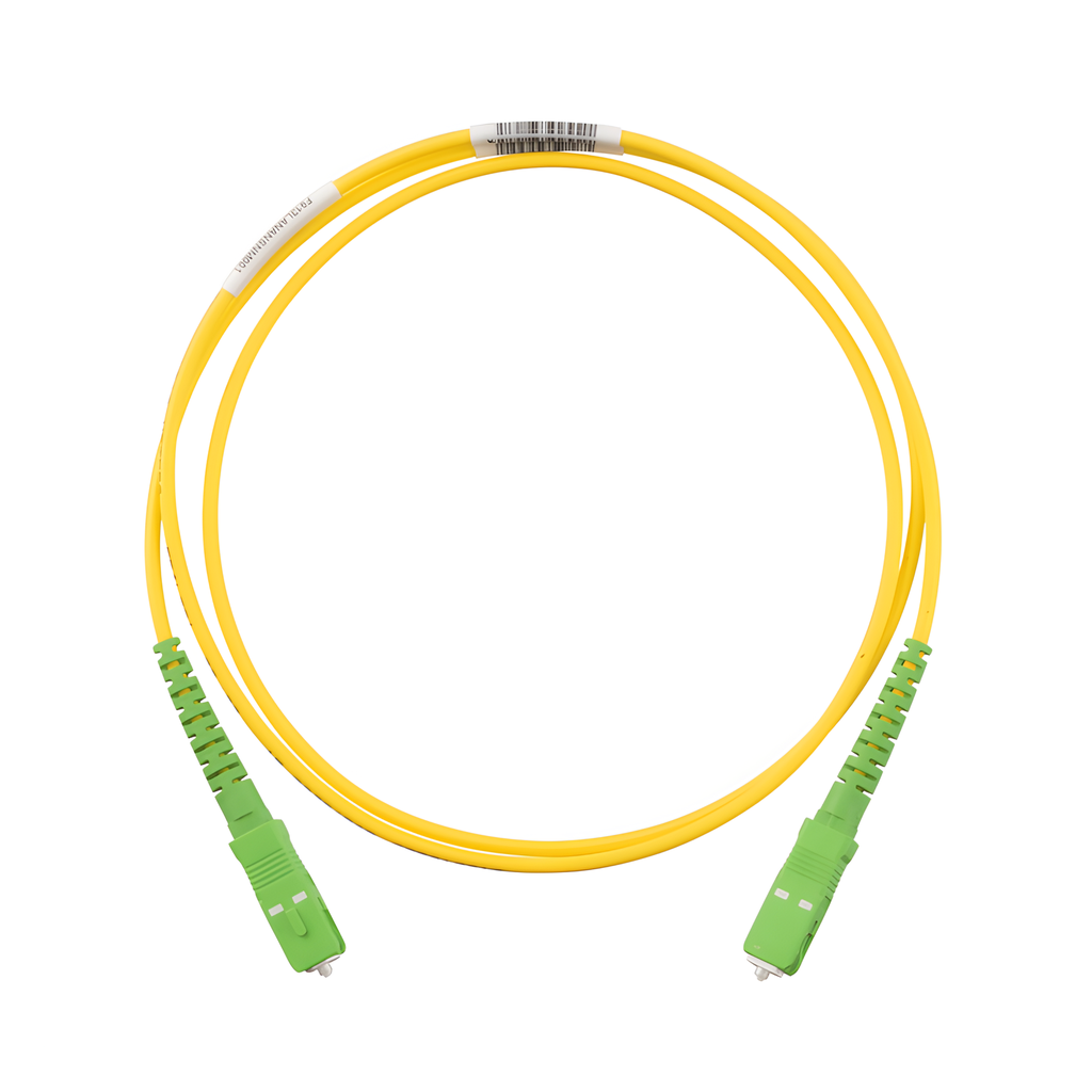 Jumper de fibra óptica monomodo, SC/APC-SC/APC, simplex, 5 m, amarillo