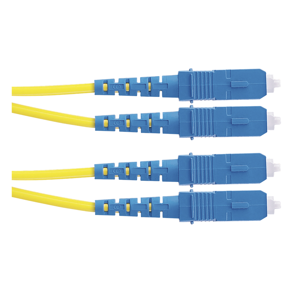 Jumper de fibra óptica monomodo, SC-SC, dúplex, 5 m, amarillo