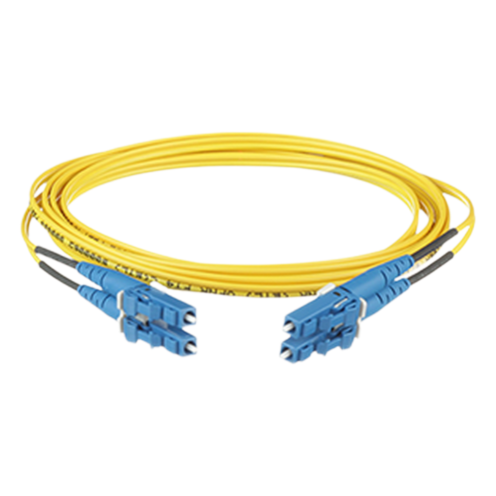 Jumper de fibra óptica monomodo, LC-LC, dúplex, 1 m, amarillo