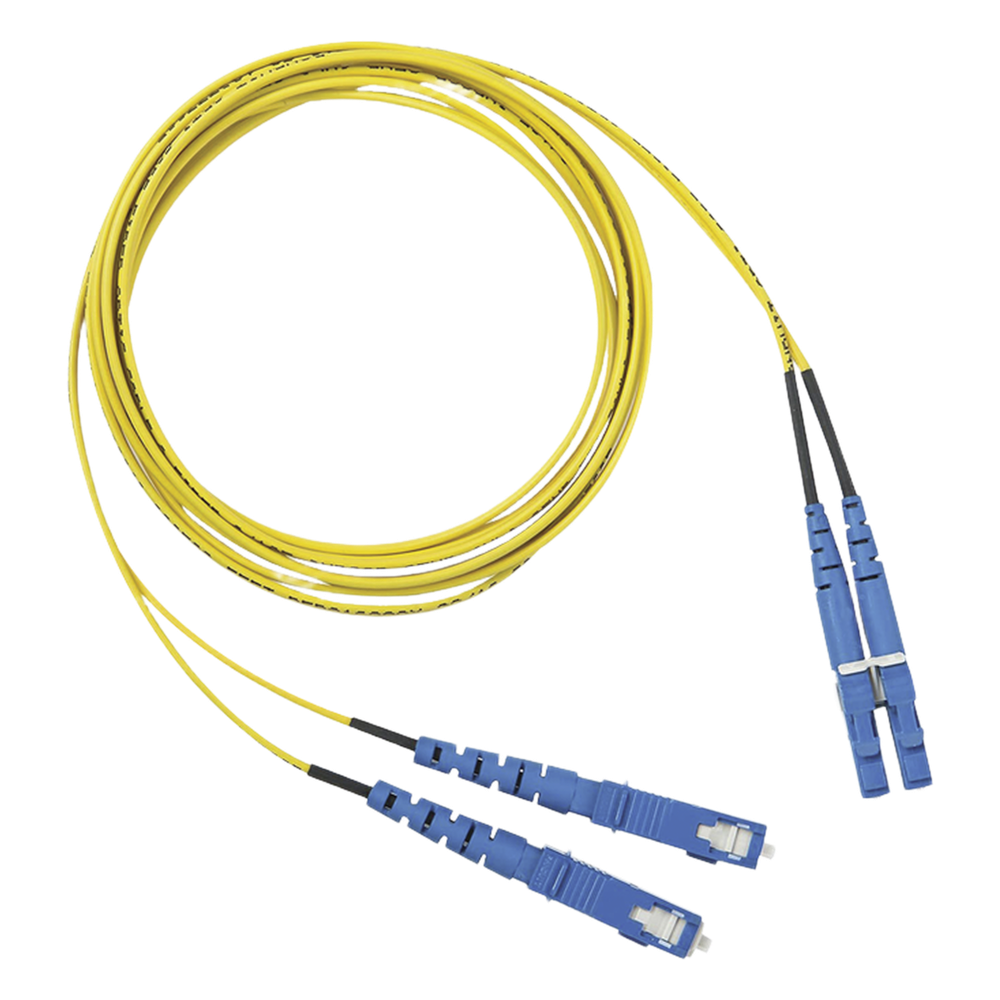 Jumper de fibra óptica monomodo, LC-SC, dúplex, 1 m, amarillo