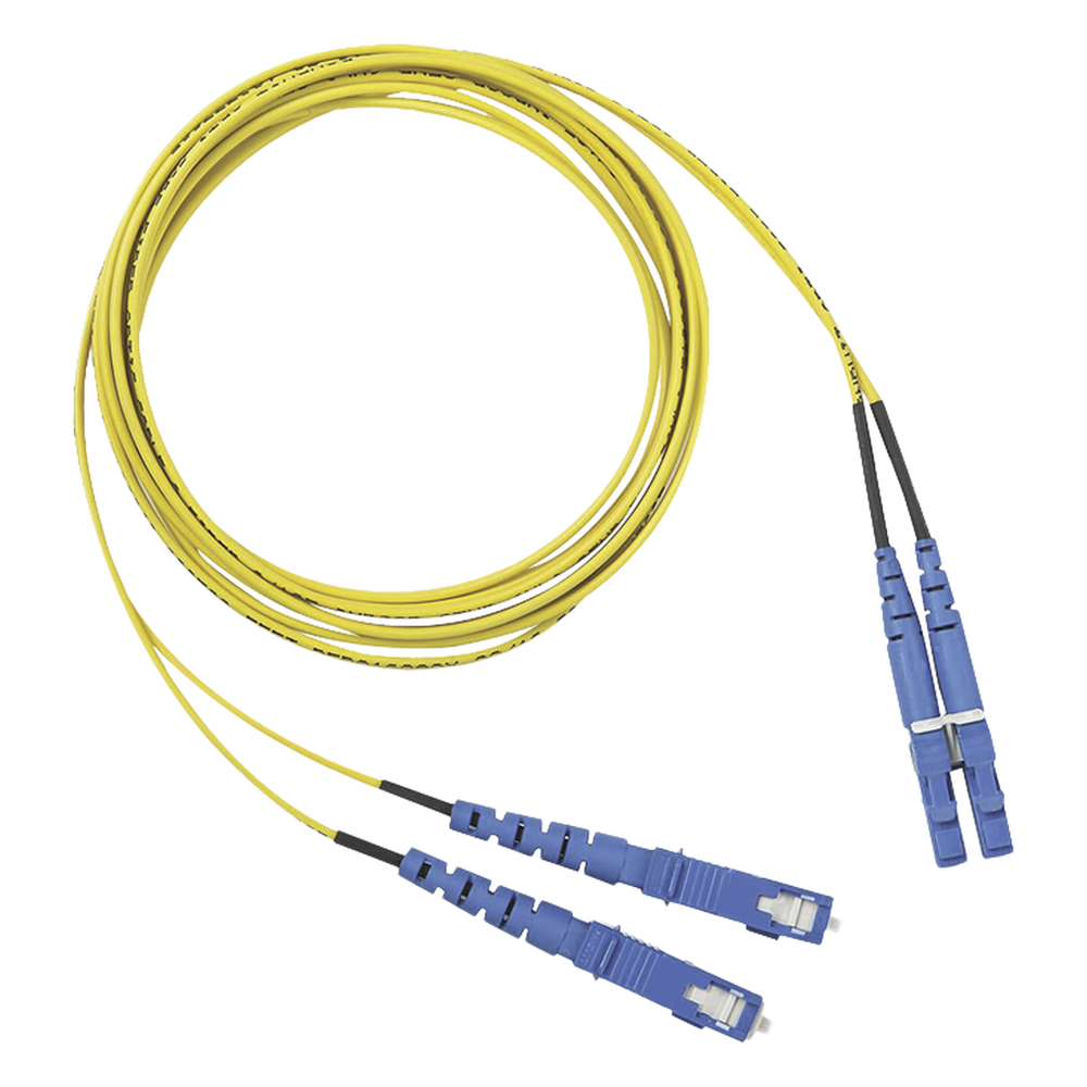 Jumper de fibra óptica monomodo, LC-SC, dúplex, 2 m, amarillo