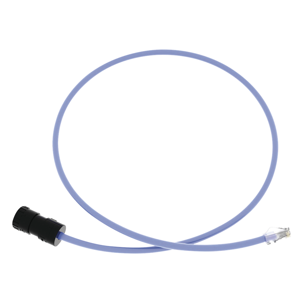 Cable de Conexión en Campo Jack a Plug RJ45 Cat6A, 1 m, azul