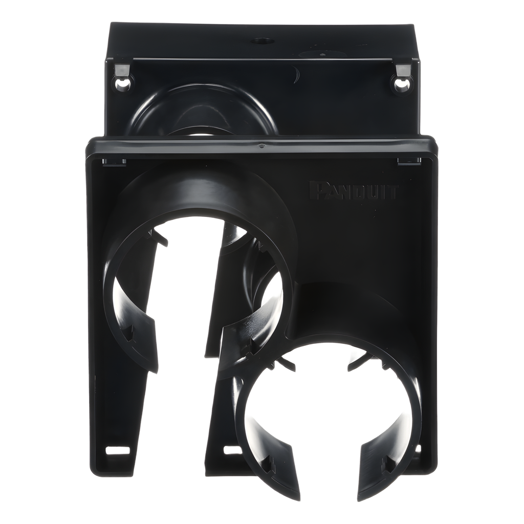 Tapa con 2 salida a Tubo Corrugado de 1.5in (38mm) 1.5", negro
