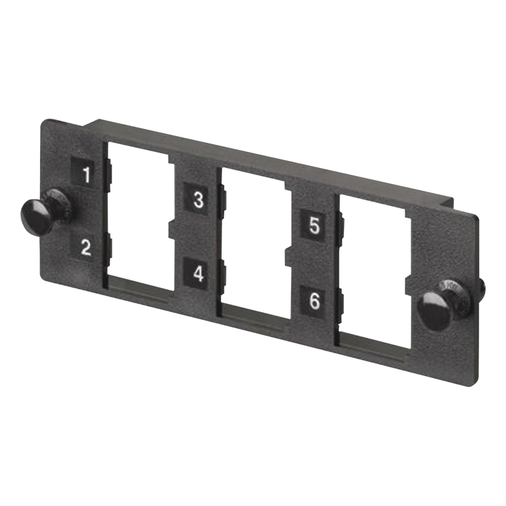 Placa Modular FAP de 6 puertos Mini-Com negro