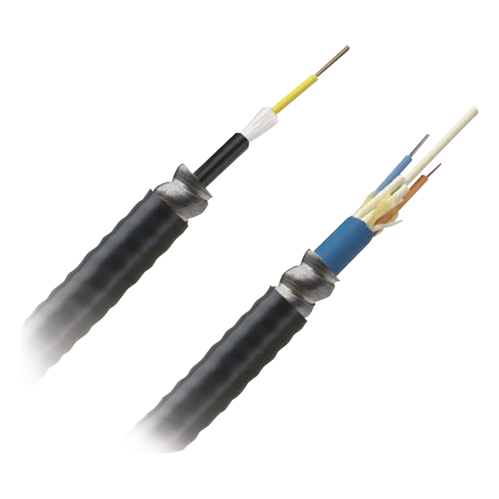 Cable de Fibra Óptica de 12 Hilos, Multimodo OM4 50 / 125 Optimizada, Interior / Exterior, Armada, Loose Tube 250um, OFCR (Riser), Precio Por Metro
