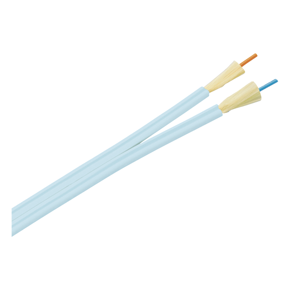 Cable de Fibra Óptica de 2 Hilos, Multimodo OM3 50 / 125 Optimizada, Interior, Tight Buffer 900um, No Conductiva (Dieléctrica), OFNP (Plenum), Precio Por Metro