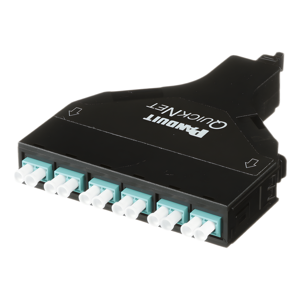 Cassette de Fibra Óptica SFQ QuickNet™ de 6 Adaptadores LC negro