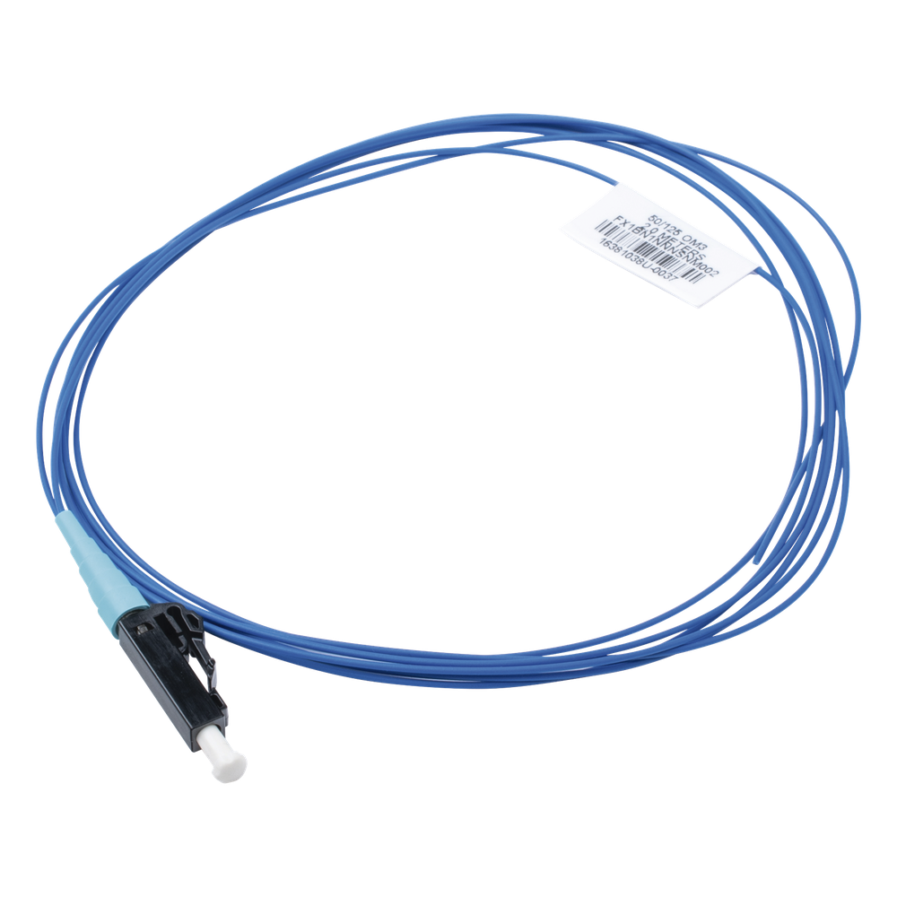 Pigtail de fibra óptica OM3, simplex, 1 m, aqua