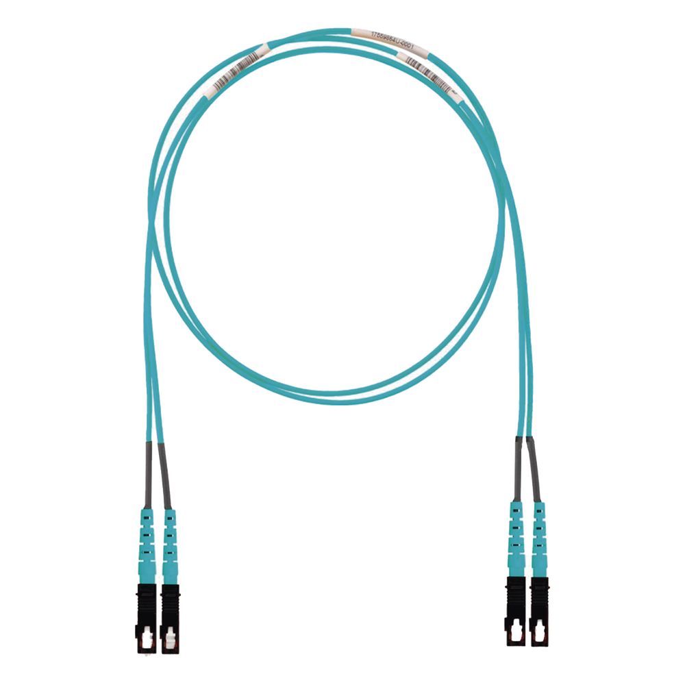 Jumper de fibra óptica OM3, SC-SC, dúplex, 2 m, aqua
