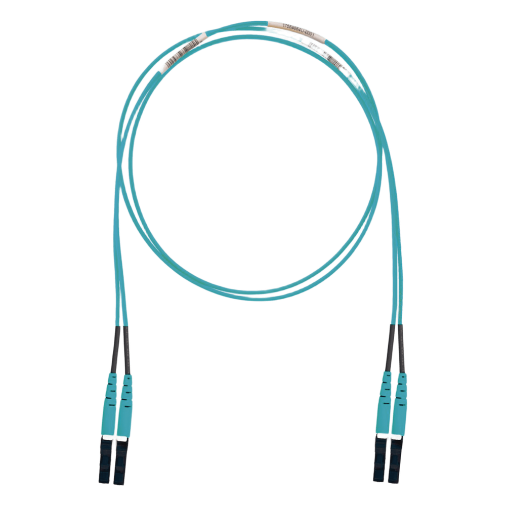 Jumper de fibra óptica OM3, LC-LC, dúplex, 5 m, aqua