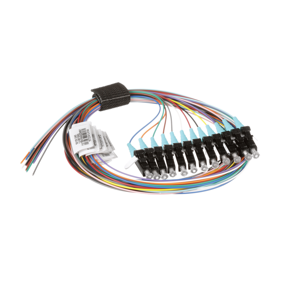 Kit de 12 Pigtails con Conector LC, Multimodo 50 / 125 OM3, 900um, de 1 Metro (3.28 Pies)