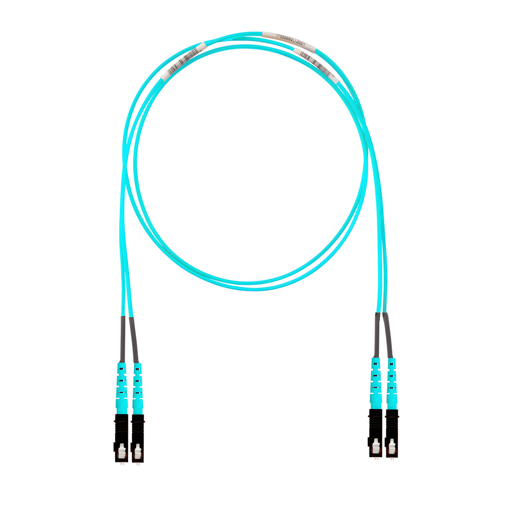 Jumper de fibra óptica OM4, SC-SC, dúplex, 3 m, aqua