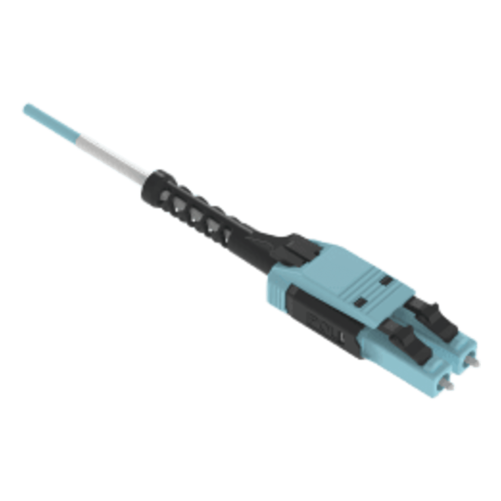 Jumper de fibra óptica OM4, LC-LC, dúplex, 2 m, aqua