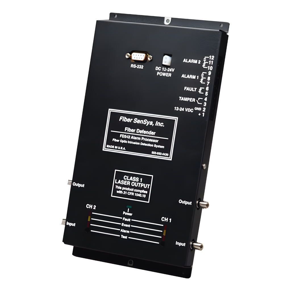 Sensor de Seguridad Perimetral de 2 Zonas / Detección por Fibra Óptica Sensitiva / Rango de 0 a 5 Kms de protección / Comunicación IP
