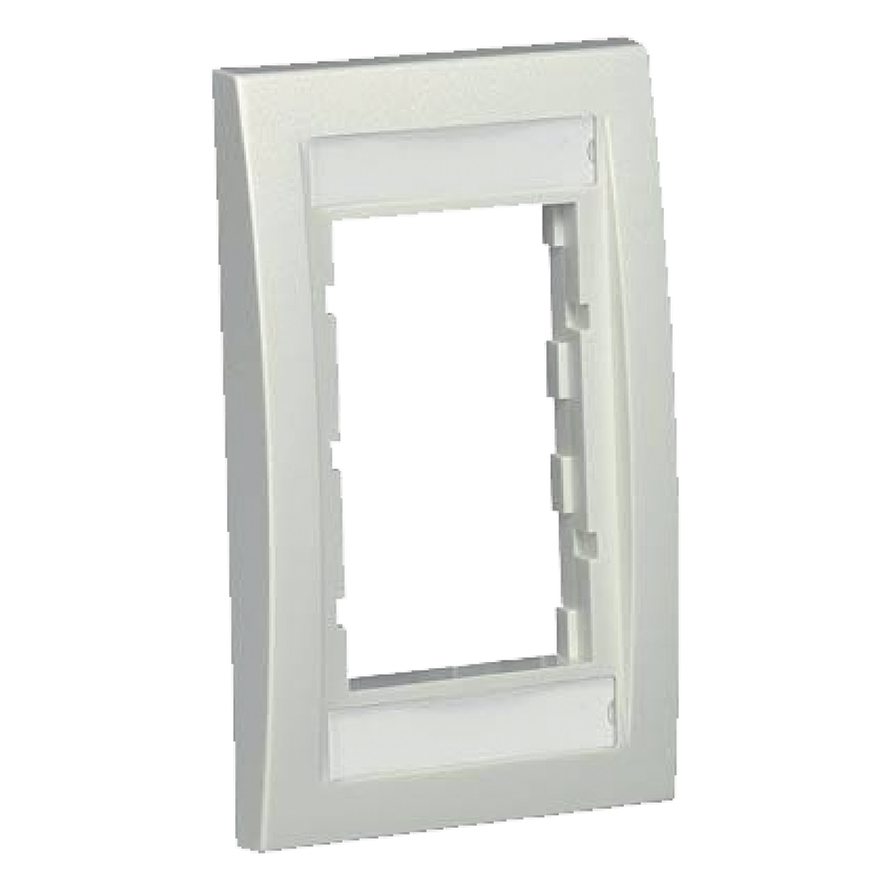 Marco de Placa Frontal Ejecutiva, Para Dos Insertos de 1 / 2 o Tres Insertos de 1 / 3, Color Blanco Mate