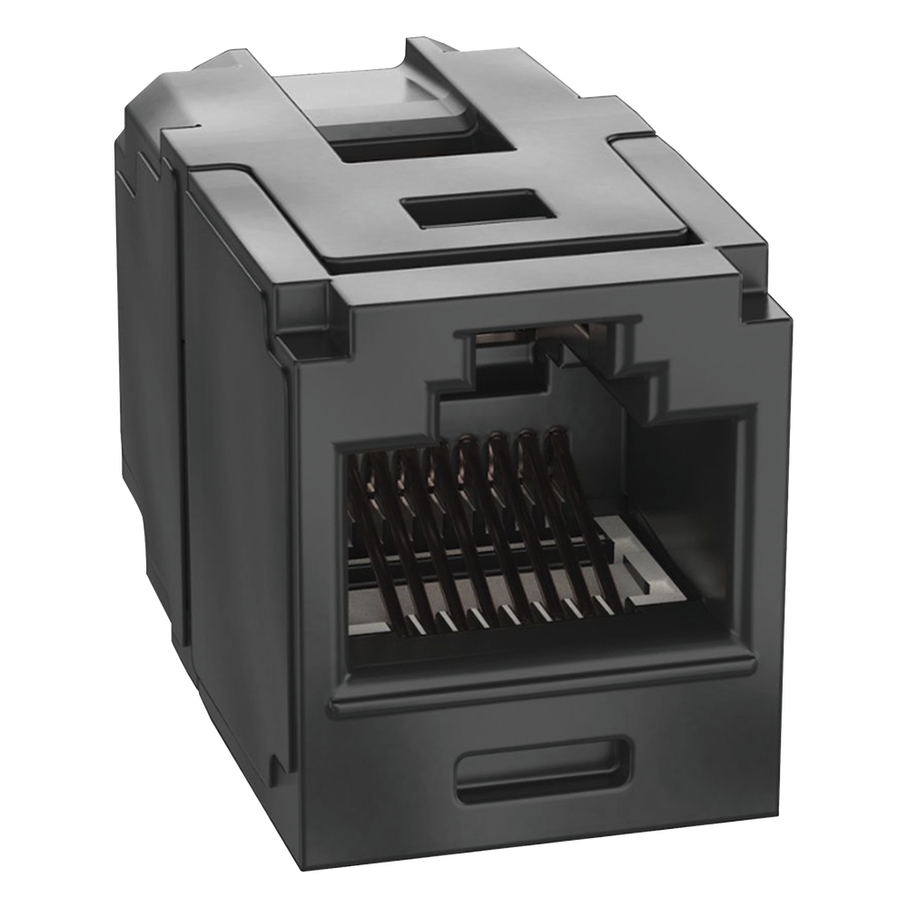 Acoplador RJ45 Cat6A, negro