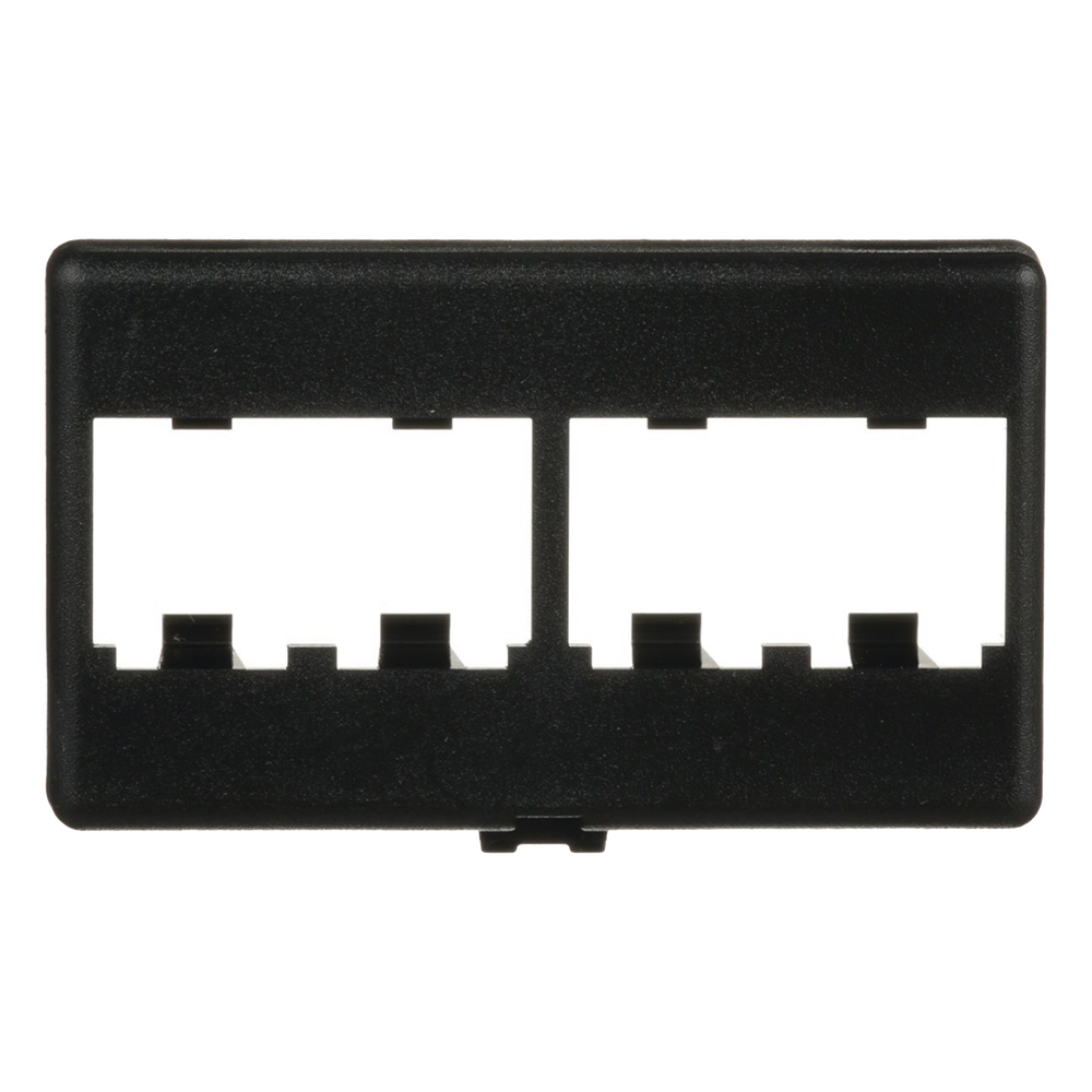 Placa de Mobiliario Modular Estándar 4 puertos, negro