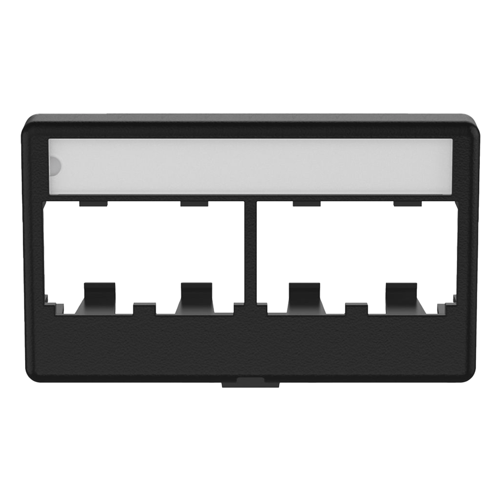 Placa de Mobiliario Modular Estándar 4 puertos, negro