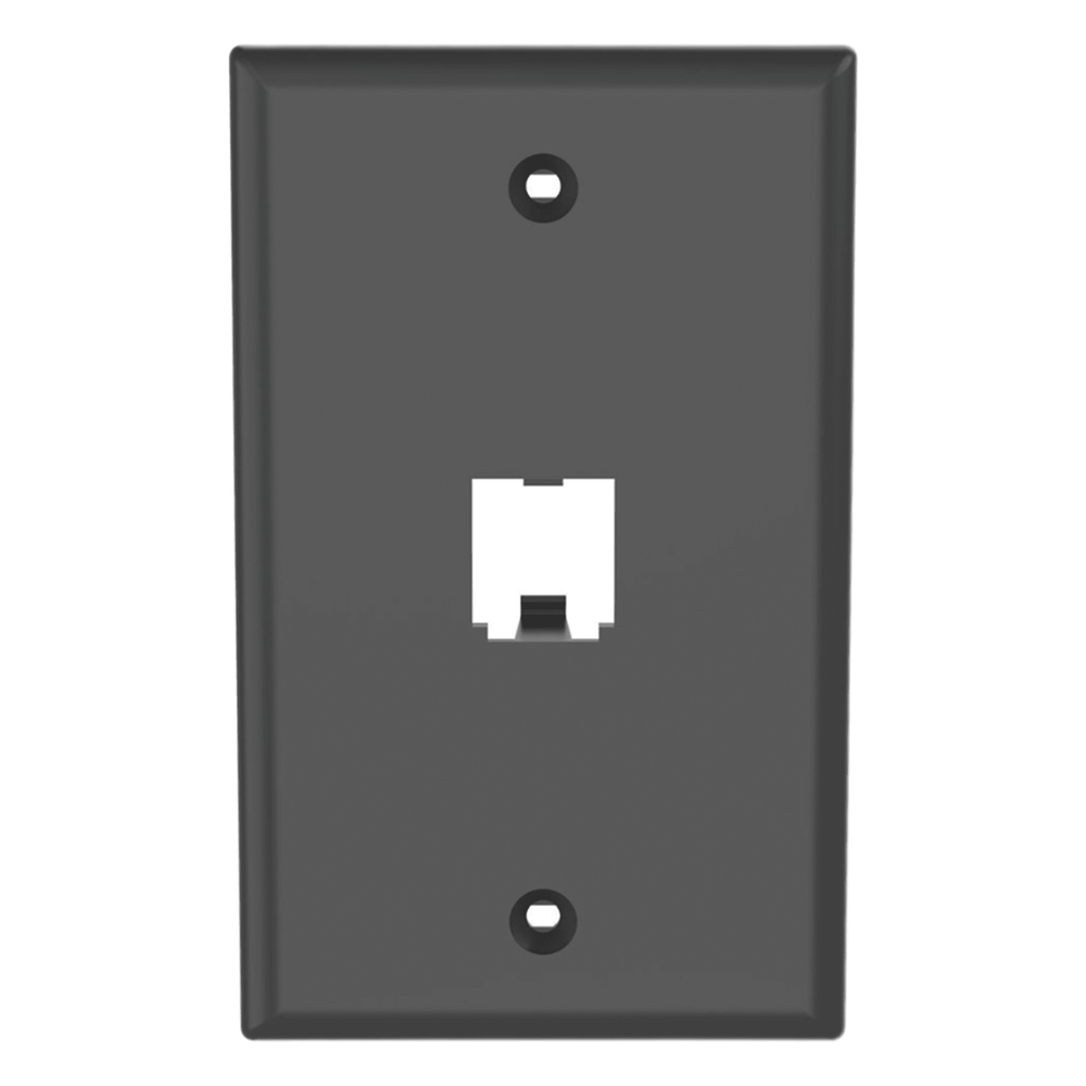 Placa de pared 1 puertos, negro