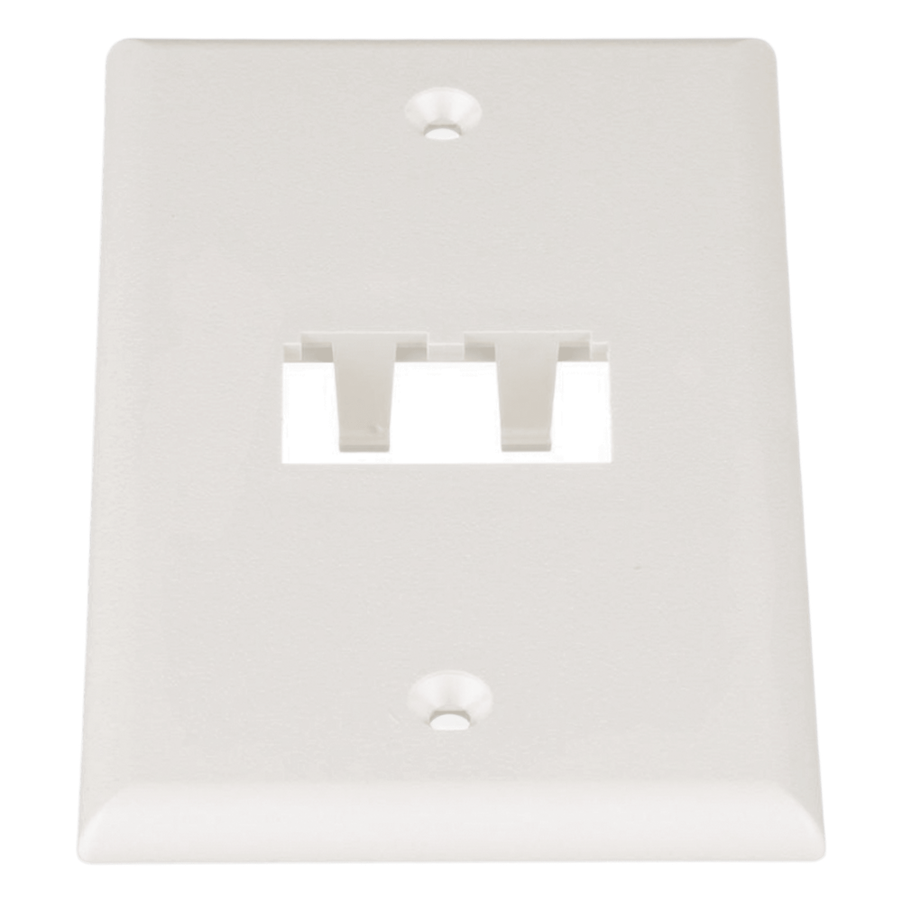Placa de pared 2 puertos, blanco