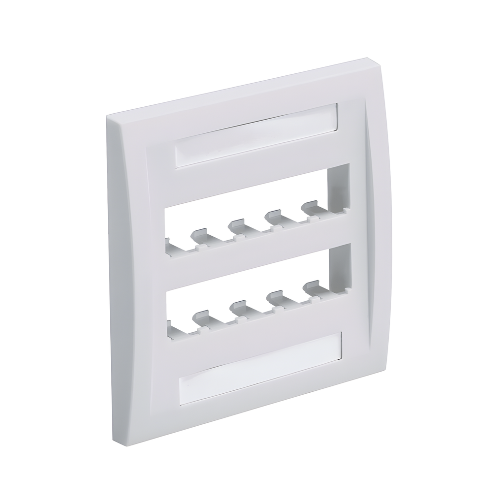 Placa de pared 10 puertos, blanco