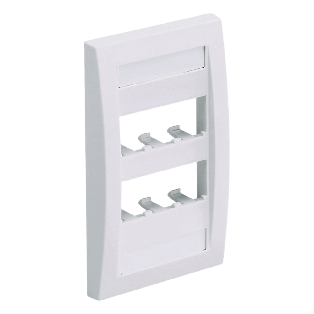 Placa de pared 6 puertos, blanco