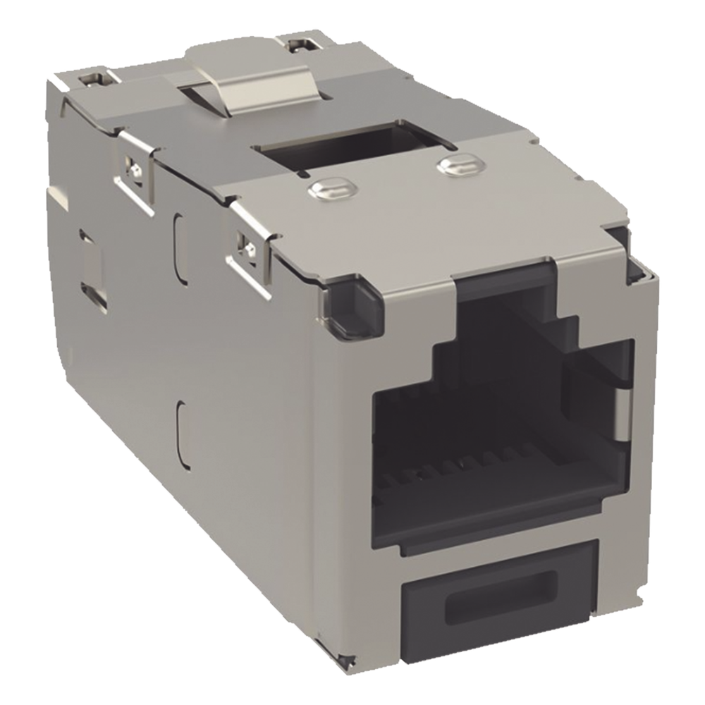 [CJS688TGY] Jack RJ45 Cat6, blindado, negro