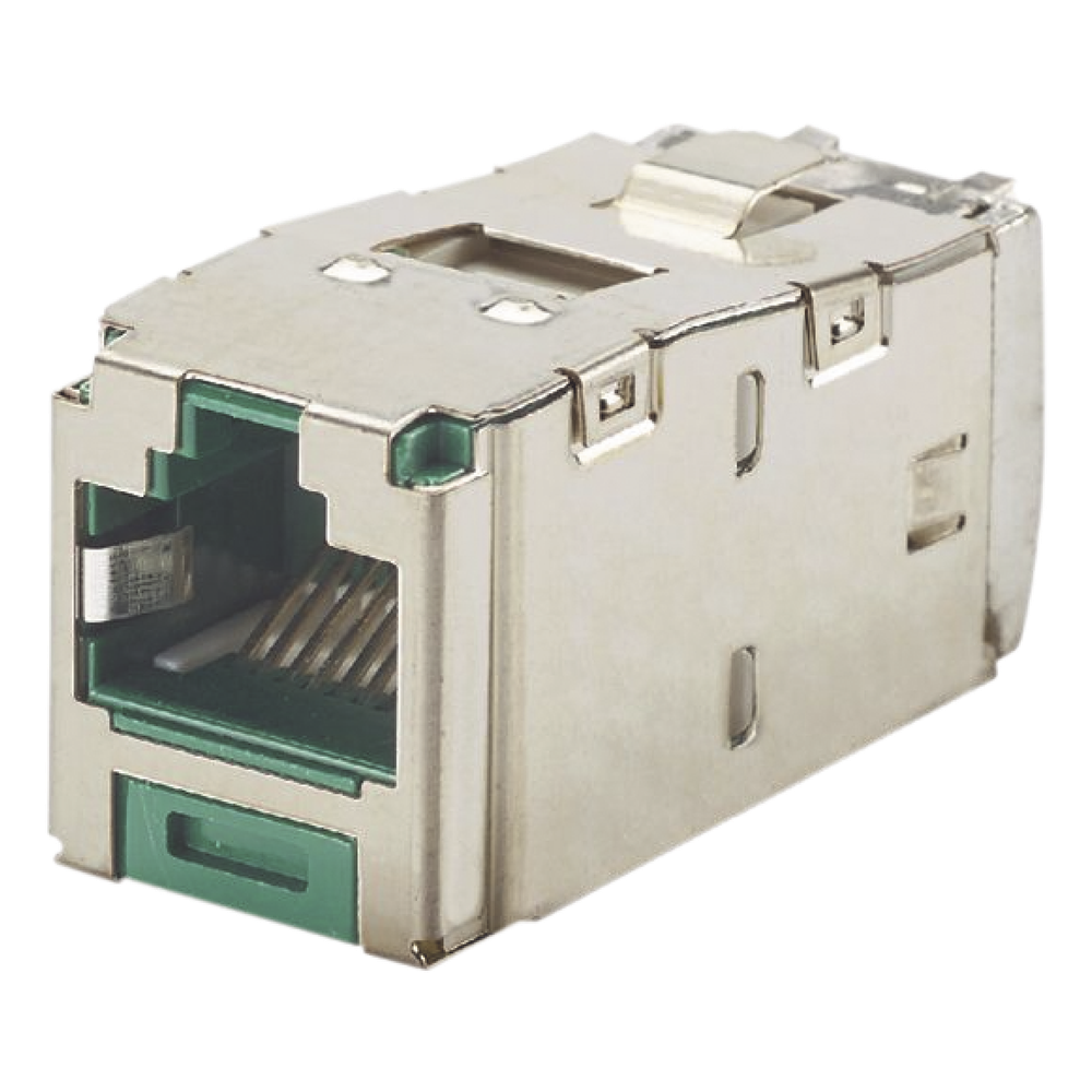 Jack RJ45 Cat6A, blindado, verde